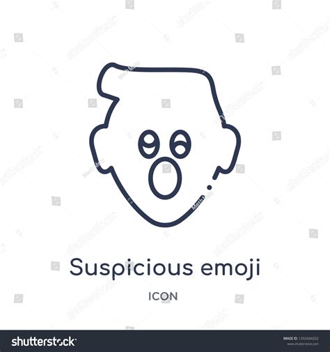 Linear Suspicious Emoji Icon From Emoji Outline Royalty Free Stock