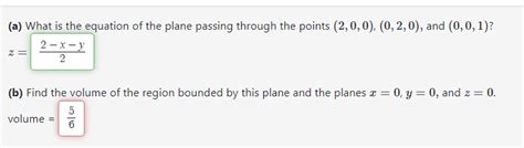 Solved A What Is The Equation Of The Plane Passing Through Chegg