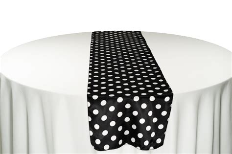 Table Runner Black White Polka Dot Satin Chaircovers Over All