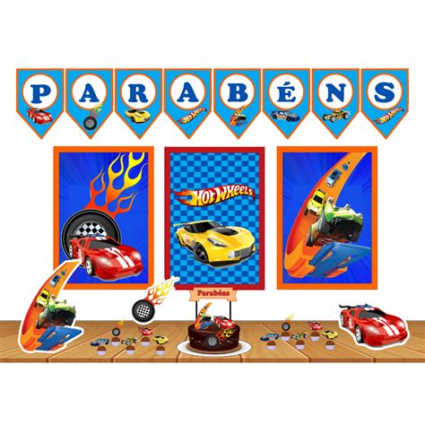 Kit S Um Bolinho Kit Festa Hot Wheels Shopee Brasil