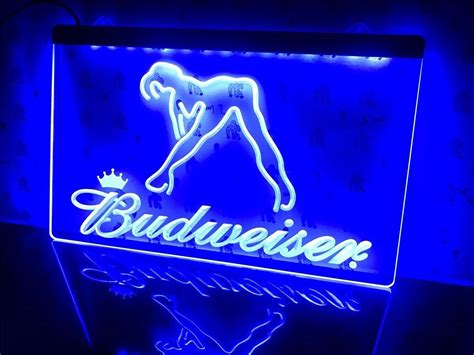 Budweiser Exotic Dancer Stripper Beer Club Bar Pub Led Light Sign Mancave Onoff