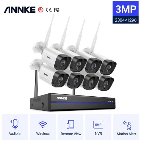 Annke ws300 wifi video überwachungs system 5mp nvr 3mp ip kameras audio