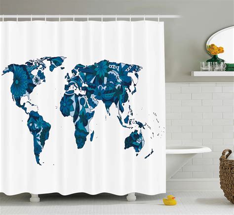 Stunning Map Of The World Shower Curtain For Home Decor - Shower Ideas