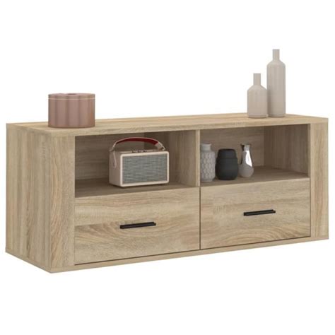 HUA Têtes et pieds de litMeuble TV Chêne sonoma 100x35x40 cm Bois d