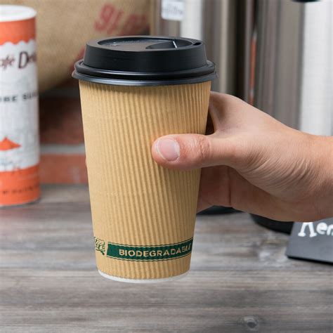 EcoChoice Oz Double Wall Ripple Kraft Compostable Paper Hot Cup Case