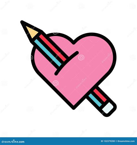 Stabbed Heart Vector Valentine And Love Related Filled Outline Icon