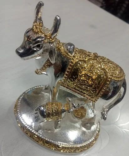 10 Inch Silver Kamdhenu Cow Calf Statue At Rs 1000 Piece Nagarathpete