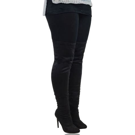 Essex Glam Womens High Stiletto Stretchy Over The Knee Thigh High Boots