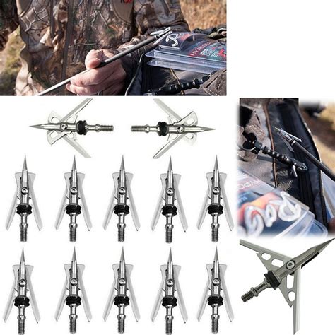 Hunting Broadhead Stainless Steel Fixed Blade Broadhead Arrow Tips ...