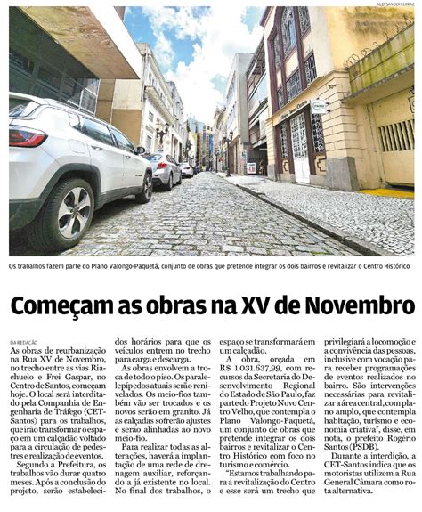 Sopesp Começam as obras na XV de Novembro