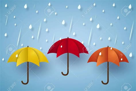 Three (3) umbrellas in rain Blank Template - Imgflip
