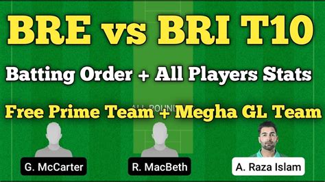 Bre Vs Bri Dream11 Teambre Vs Bri Dream11 Predictioneuropean Cricket