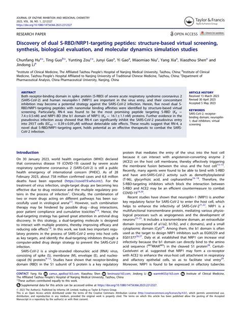 Pdf Discovery Of Dual S Rbd Nrp Targeting Peptides Structure Based