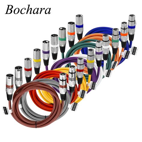 Bochara Coloured Xlr Cable Male To Female Ofc Audio Foil Braided