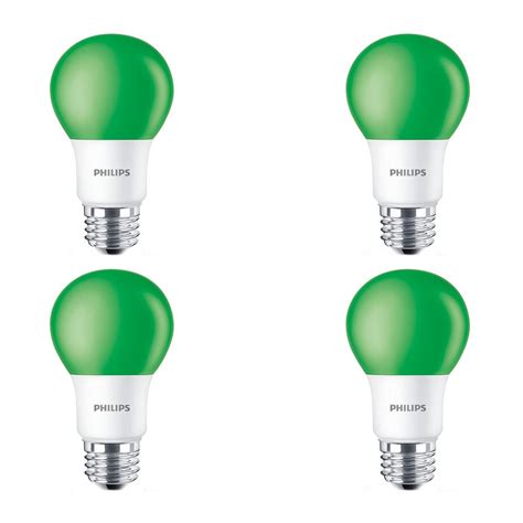 Philips 60w Equivalent A19 Green Na Non Dimmable Led Light Bulb 4 Pack The Home Depot Canada