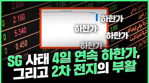 Sg 사태 4일 연속 하한가 F 그러나 투심을 살아나게 한 2차 전지 부자주식tv Youtube