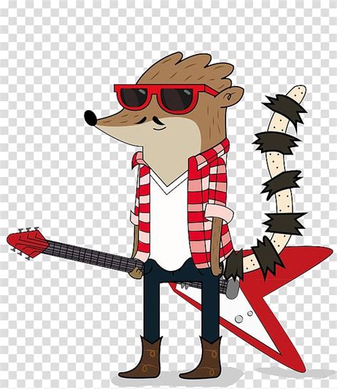 Mordecai Rigby Youtube Cartoon Guitar Transparent Background Png