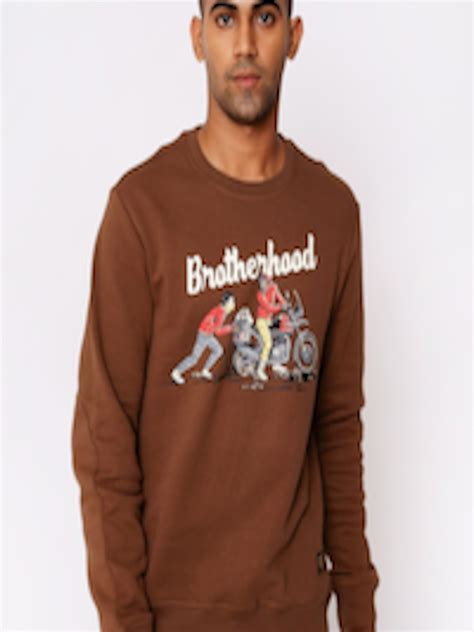 Buy Royal Enfield Men Brown Royal Enfield Brotherhood Printed