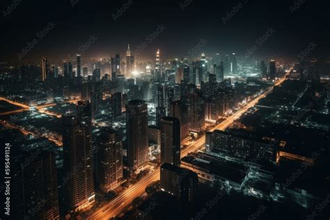 Gorgeous HD 4K wallpaper of a city skyline at night. Generative AI ...