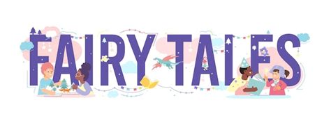 Free Vector | Fairy tales text design concept with big letters and ...