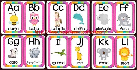 Abecedario animales formato tarjetas imprimibles | Abecedario para ...