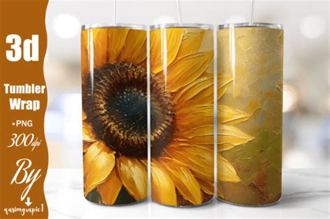 Sunflowers Tumbler Wrap Watercolor Graphic By Qasimgraphic1 · Creative Fabrica