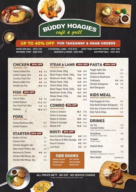 Buddy Hoagies Menu: Buddy Hoagies Singapore Menu Updated 2025