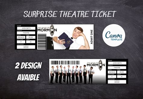 Template The Book Of Mormon The Musical Surprise Ticket To The Etsy