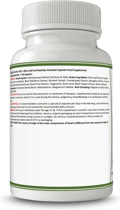 Olijf Blad Extract Capsule 60 Capsules Voor Hoge Bloeddruk