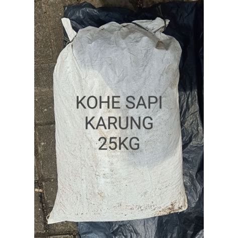 Jual Kohe Sapi Pupuk Kandang Kotoran Sapi Pakan Cacing Tanah Karung