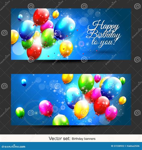 Birthday Balloons Banners Stock Photography - Image: 37238922