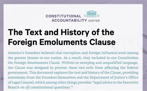 The Text And History Of The Foreign Emoluments Clause Mariela Zechter