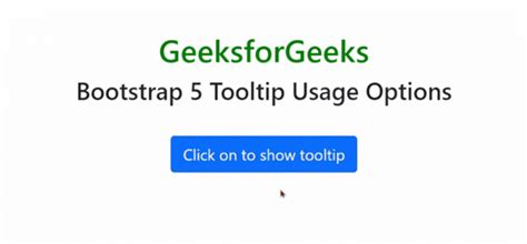 Bootstrap Tooltips Usage Options Geeksforgeeks