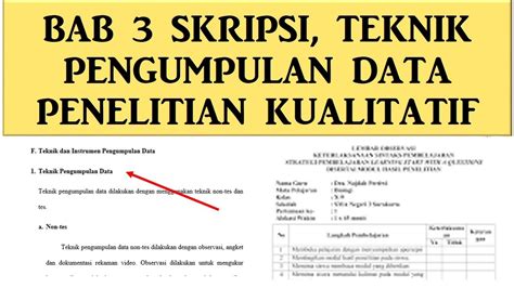 CARA MEMBUAT BAB 3 SKRIPSI TEKNIK PENGUMPULAN DATA PENELITIAN