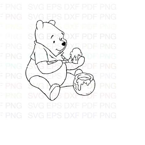 Bear Winnie The Pooh Outline Svg Dxf Eps Pdf Png Cricut Inspire