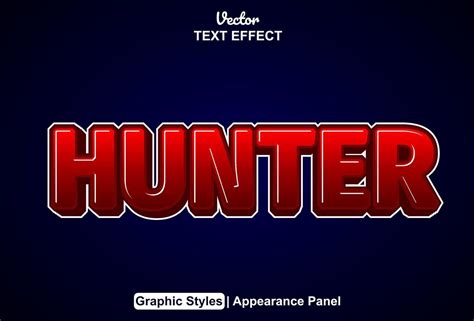 Hunter Text Effect With Graphic Style And Editable 20918449 Vector Art