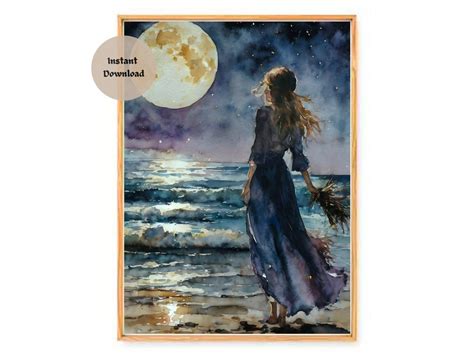 Drawn To The Moon Hd Altar Print Download Only Witchy Goddess Pagan