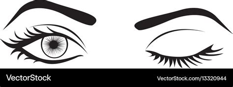 Monochrome Silhouette With Wink Woman Eye Vector Image