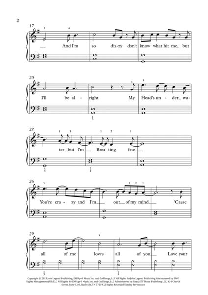 All Of Me By John Legend Easy Piano Digital Sheet Music Sheet Music Plus