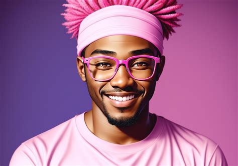 Premium AI Image Portrait Of A Smiling African American Man With Afro