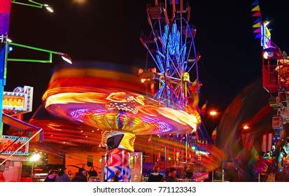 Carnival Rides Night Stock Photo 771123343 | Shutterstock