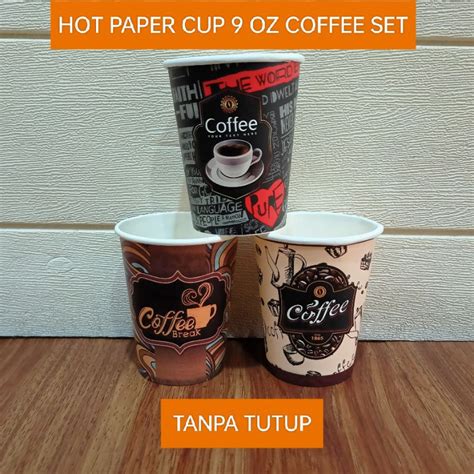 Jual HOT PAPER CUP 9 OZ 220 ML COFFEE SET ISI 50 GELAS TANPA TUTUP Shopee Indonesia