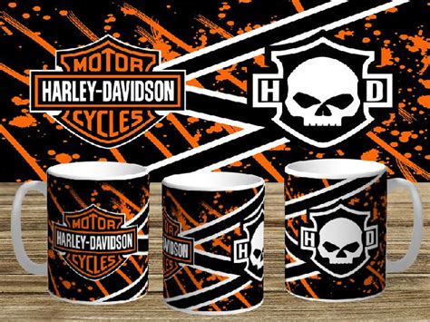 20 Plantillas Para Sublimar Tazas Harley Davidson Con Mockups Chamuco