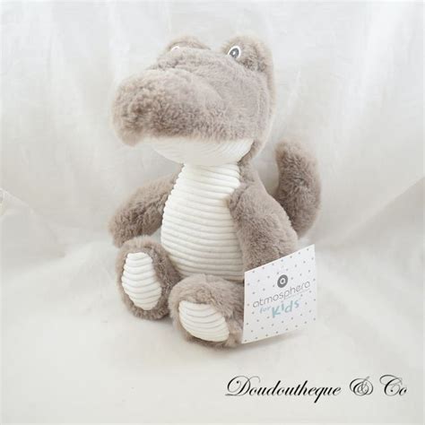 Peluche Crocodile Atmosphera Alligator Gris Blanc C Tel Assis C