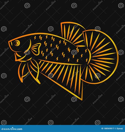 Betta Wild Line Art Minimalist Vector Stock Illustration Illustration