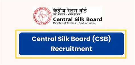 Central Silk Board Recruitment Apply Online For Group A B