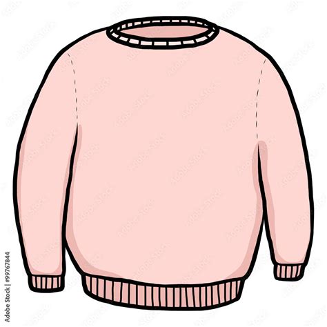 Pink Sweater Cartoon Vector And Illustration Hand Drawn Style