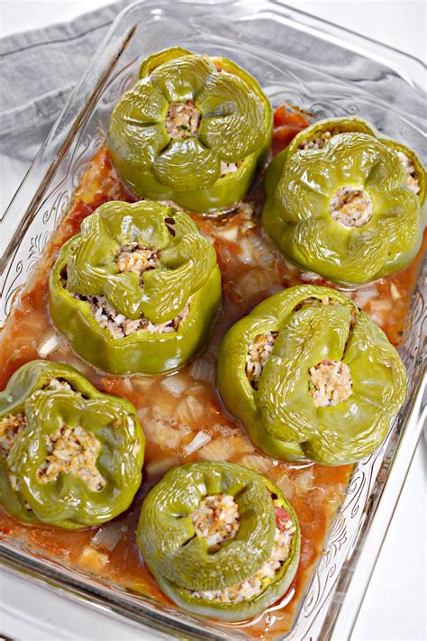 Beef And Rice Stuffed Peppers Sweet Pea S Kitchen