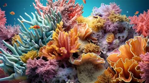 Premium AI Image Coral Reefs Bursting With Color