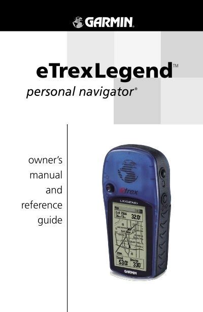 eTrex Legend manual. - Garmin